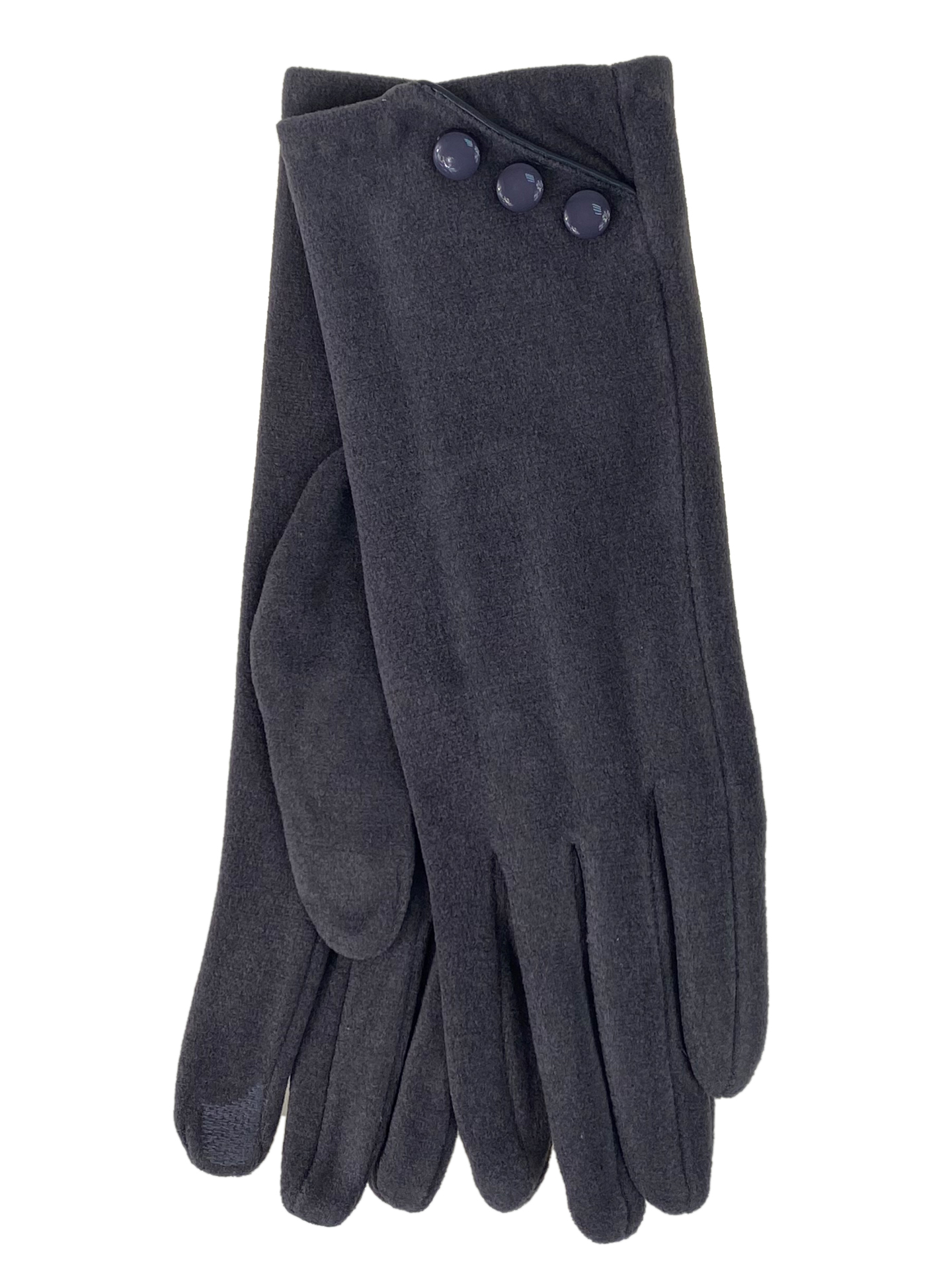 На фото 1 - Элегантные демисезонные перчатки из велюра, цвет серый