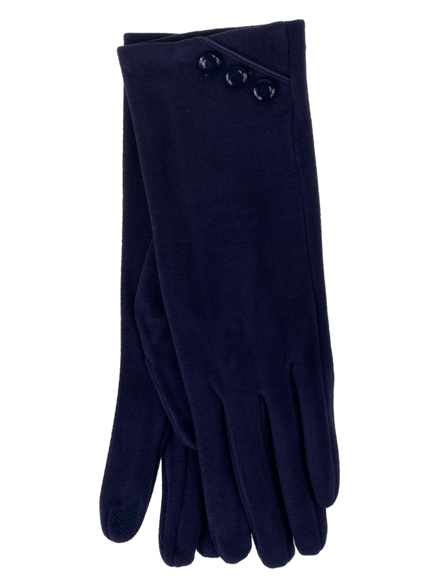 На фото 1 - Элегантные демисезонные перчатки из велюра, цвет синий