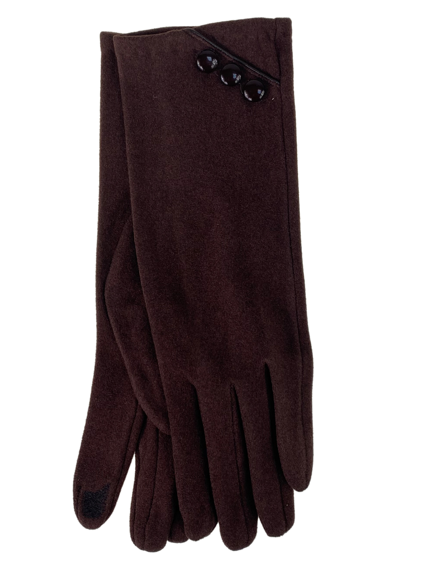 На фото 1 - Элегантные демисезонные перчатки из велюра, цвет шоколад