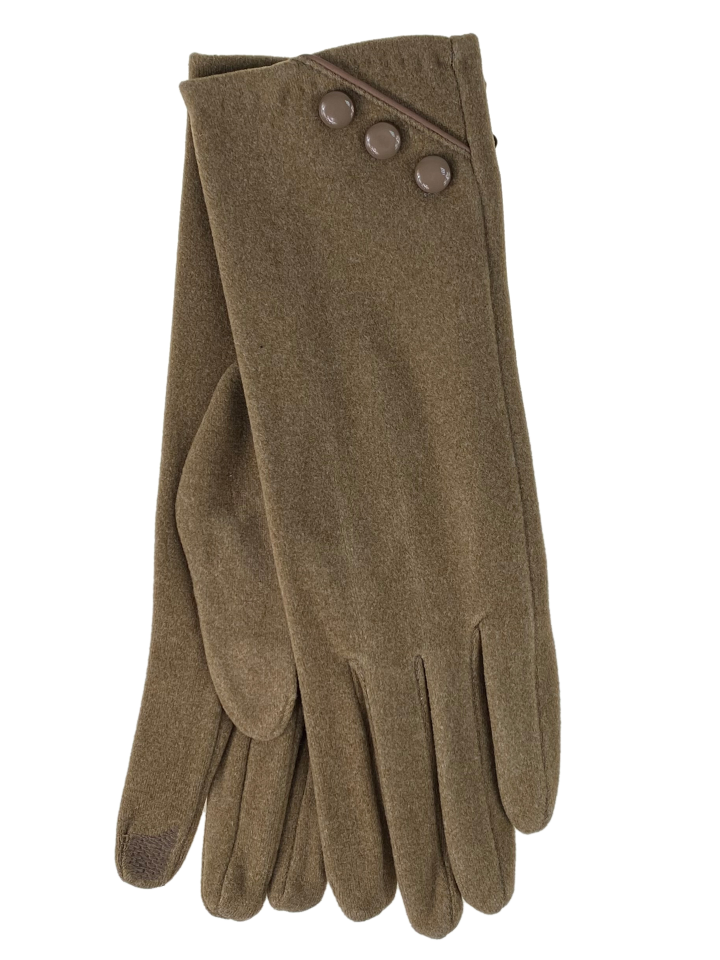 На фото 1 - Элегантные демисезонные перчатки из велюра, цвет коричневый