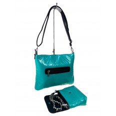 На фото 2 - Cтильная женская сумка-шоппер из водооталкивающей ткани, цвет бирюза