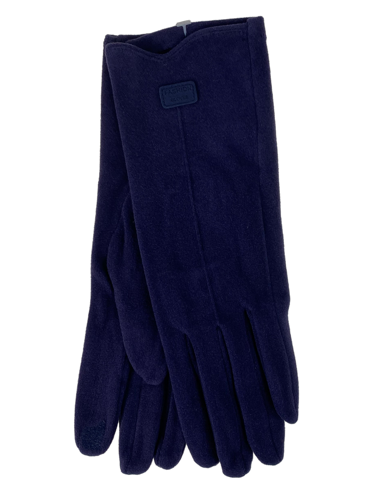 На фото 1 - Элегантные демисезонные перчатки из велюра, цвет синий