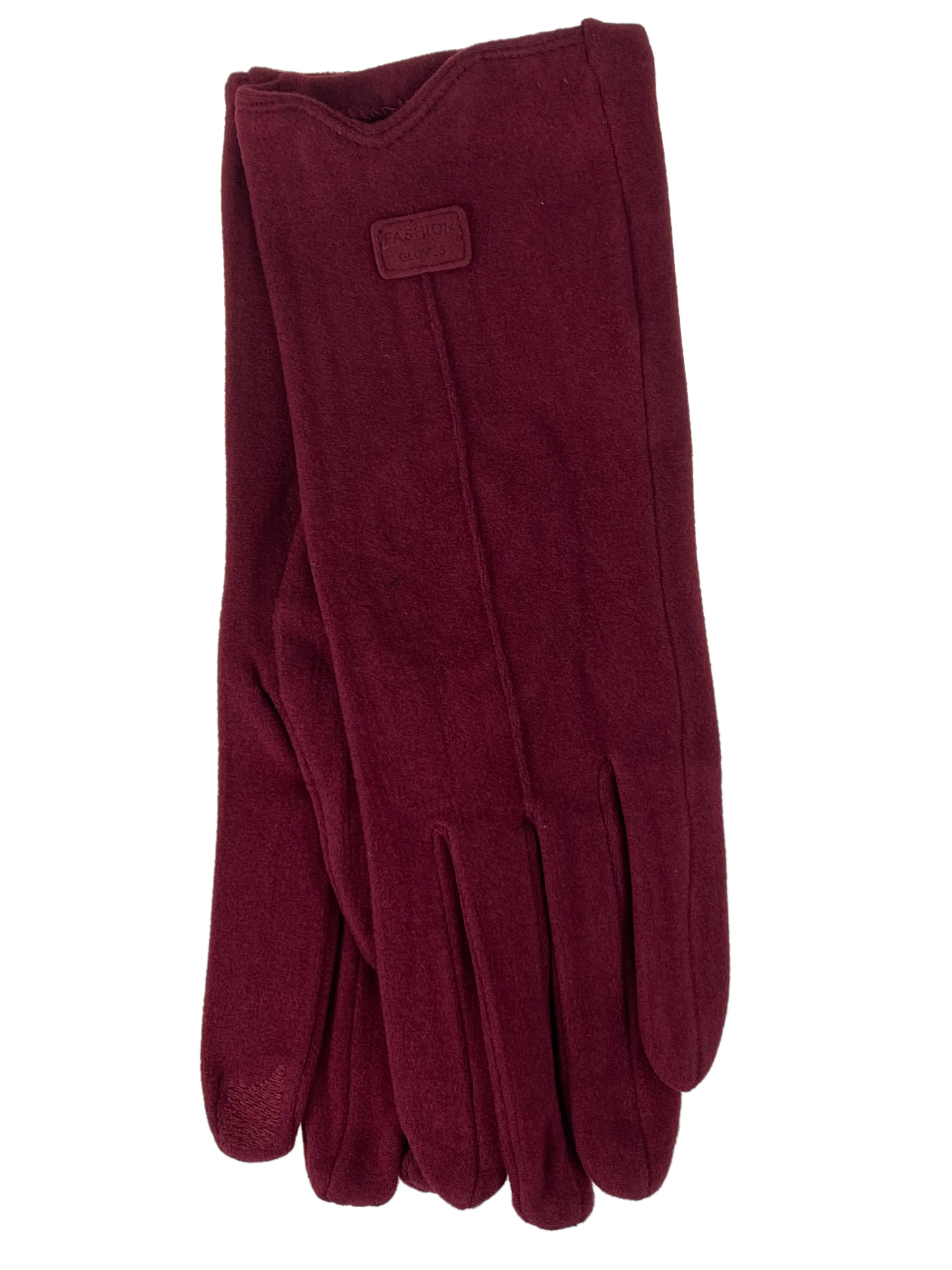 На фото 1 - Элегантные демисезонные перчатки из велюра, цвет бордовый