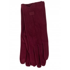На фото 1 - Элегантные демисезонные перчатки из велюра, цвет бордовый