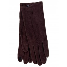 На фото 1 - Элегантные демисезонные перчатки из велюра, цвет шоколад