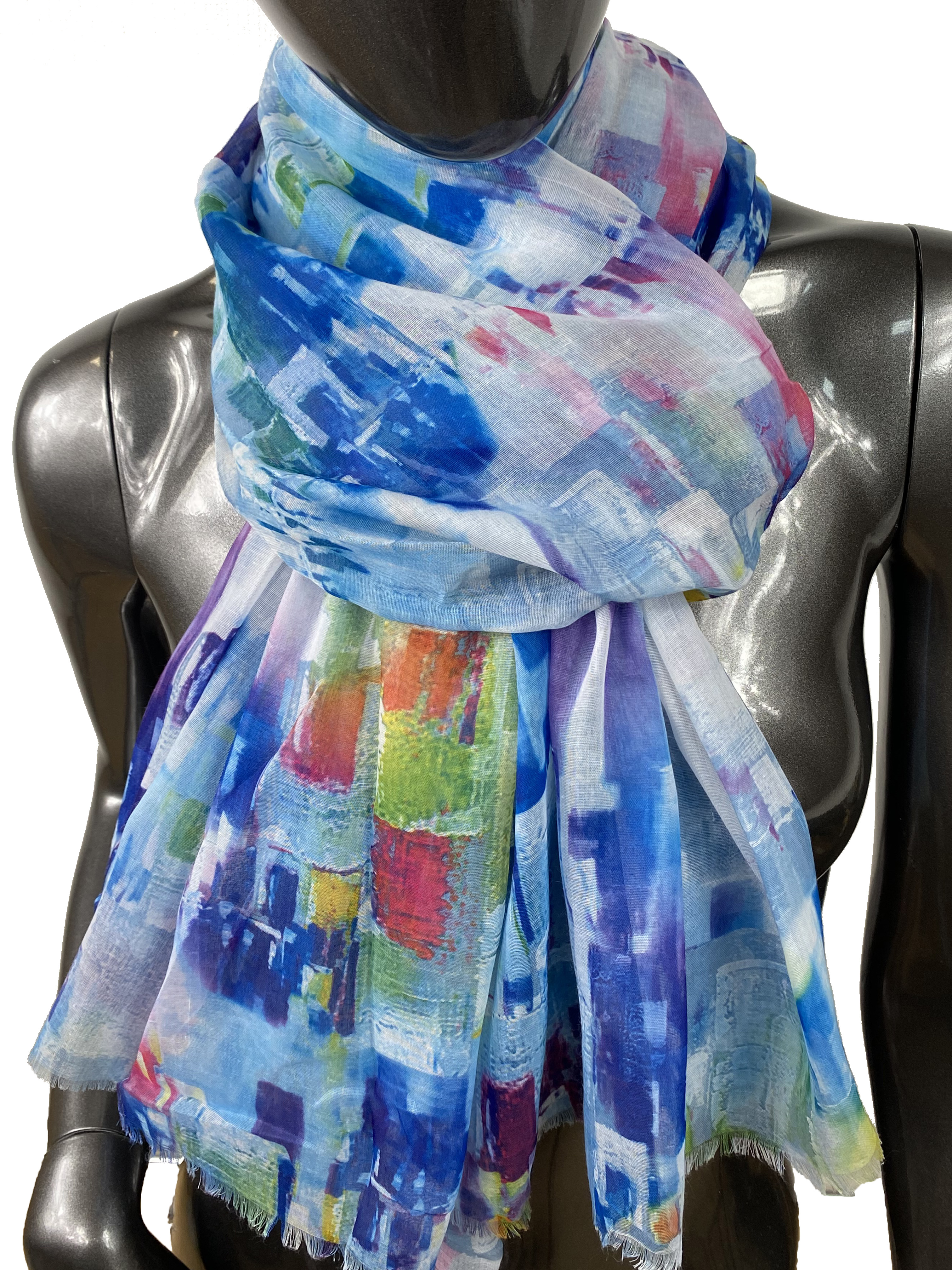 На фото 1 - Легкий палантин-шарф , цвет мультицвет