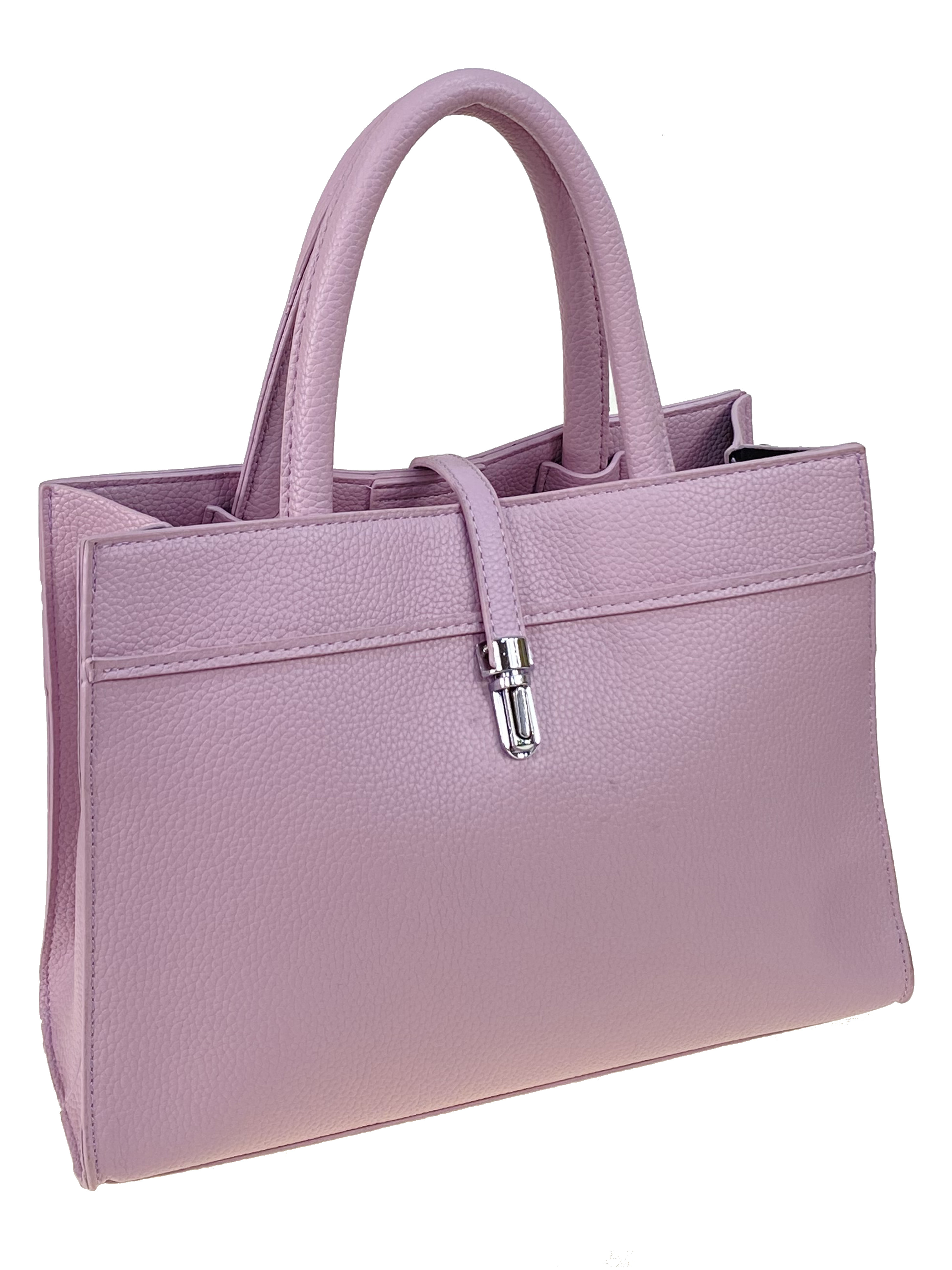 На фото 1 - Женская сумка из искусственной кожи, цвет сиреневый