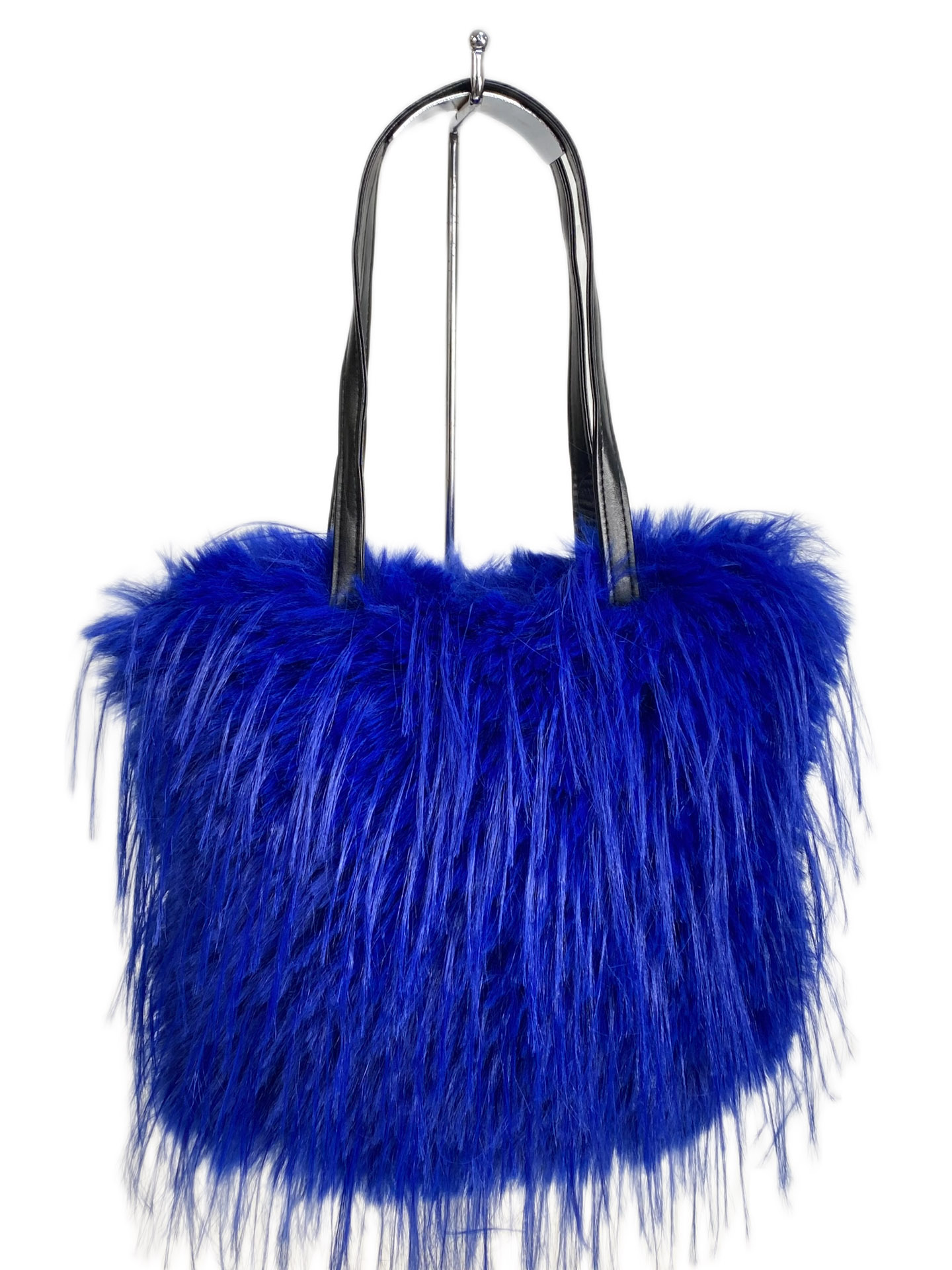 На фото 1 - Женская сумка из искусственного меха, цвет синий
