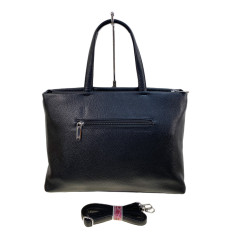 На фото 2 - Женская сумка из искусственной кожи, цвет черный