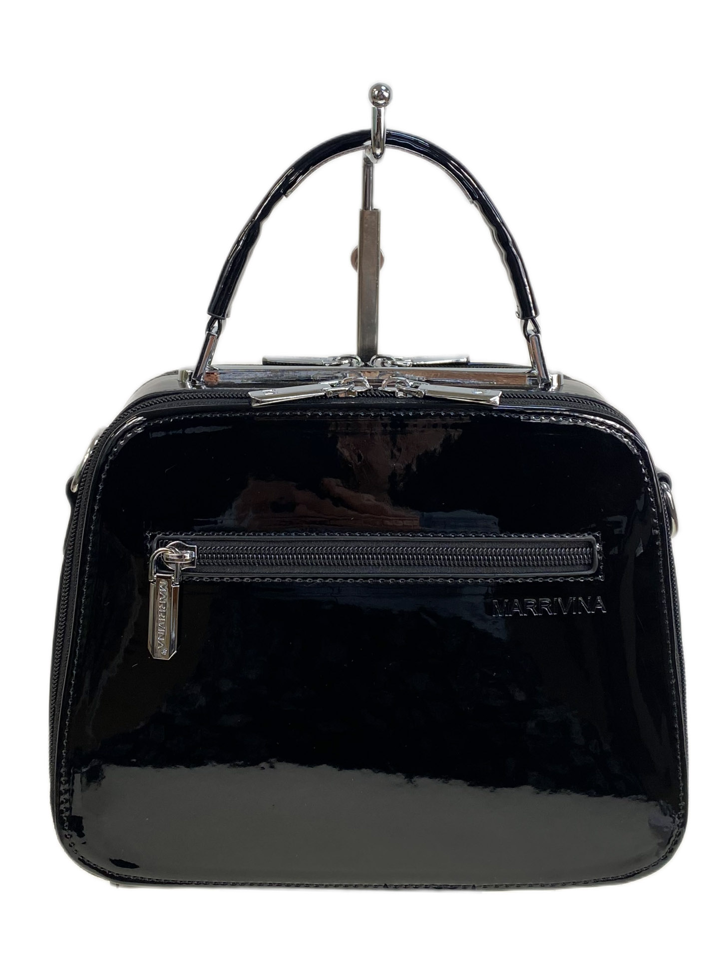 На фото 2 - Женская сумка из искусственной кожи, цвет черный