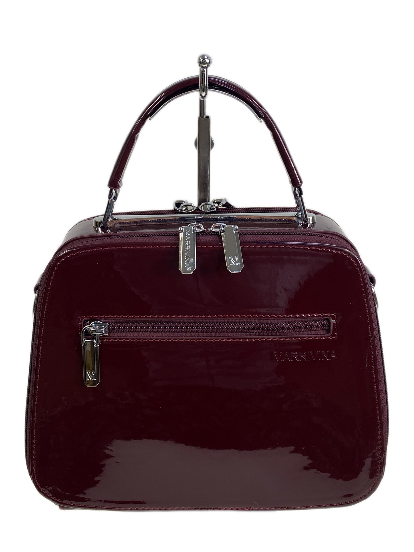 На фото 2 - Женская сумка из искусственной кожи, цвет бордовый