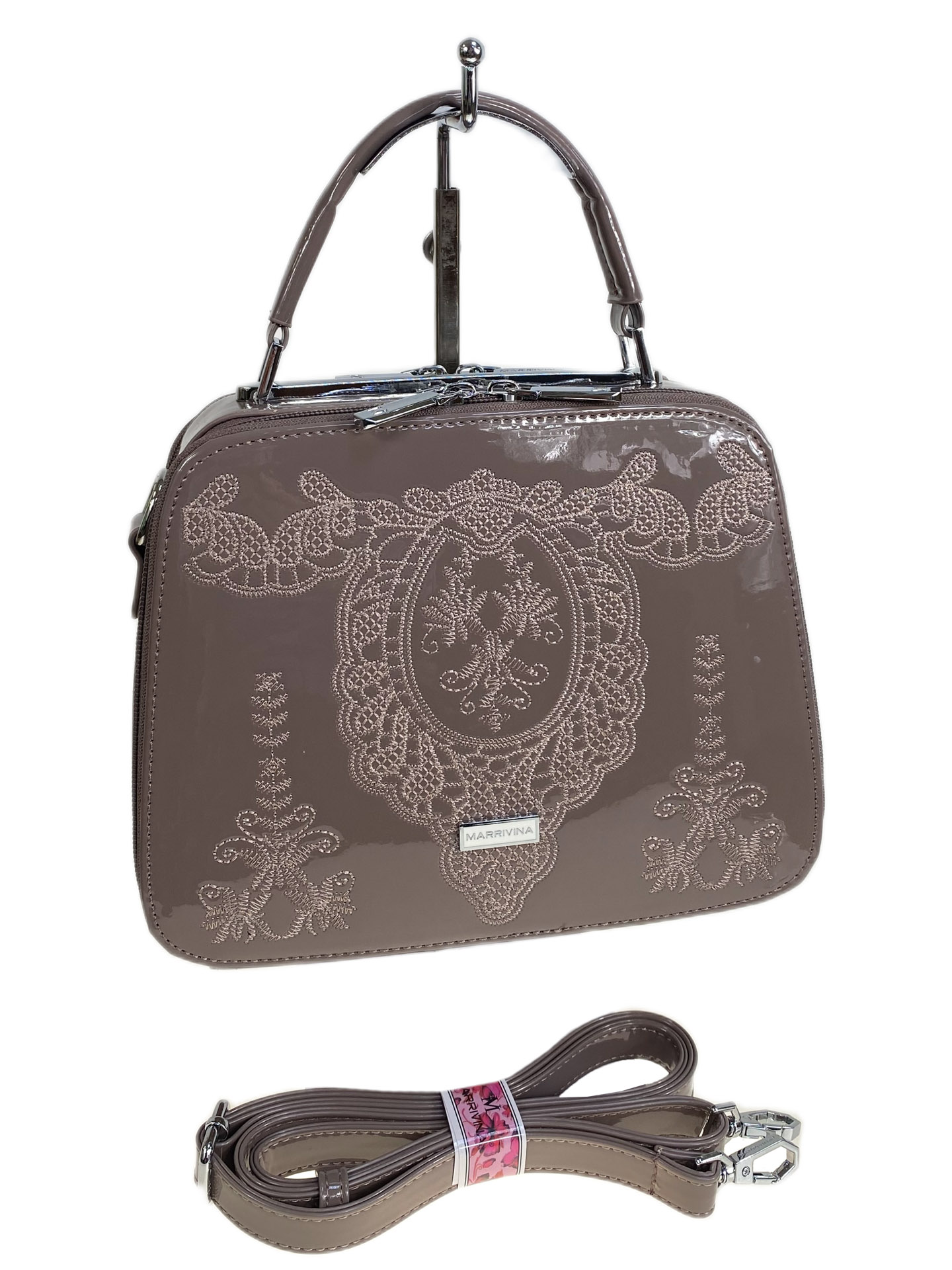 На фото 1 - Женская сумка из искусственной кожи, цвет хаки