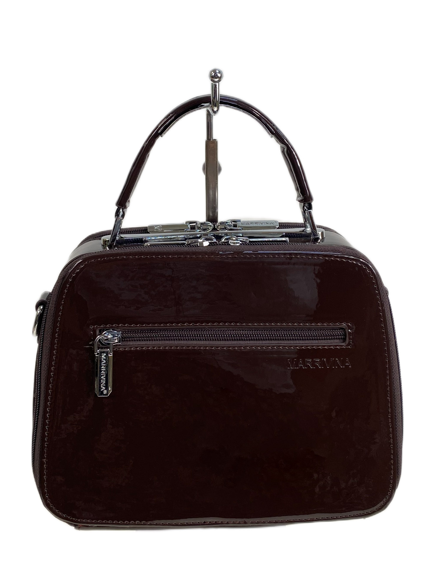 На фото 2 - Женская сумка из искусственной кожи, цвет шоколад