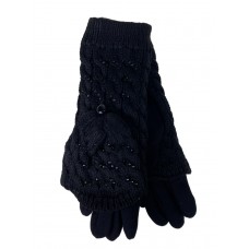 На фото 1 - Функциональные вязаные перчатки, цвет черный