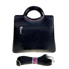 На фото 2 - Женская сумка из искусственной кожи, цвет черный