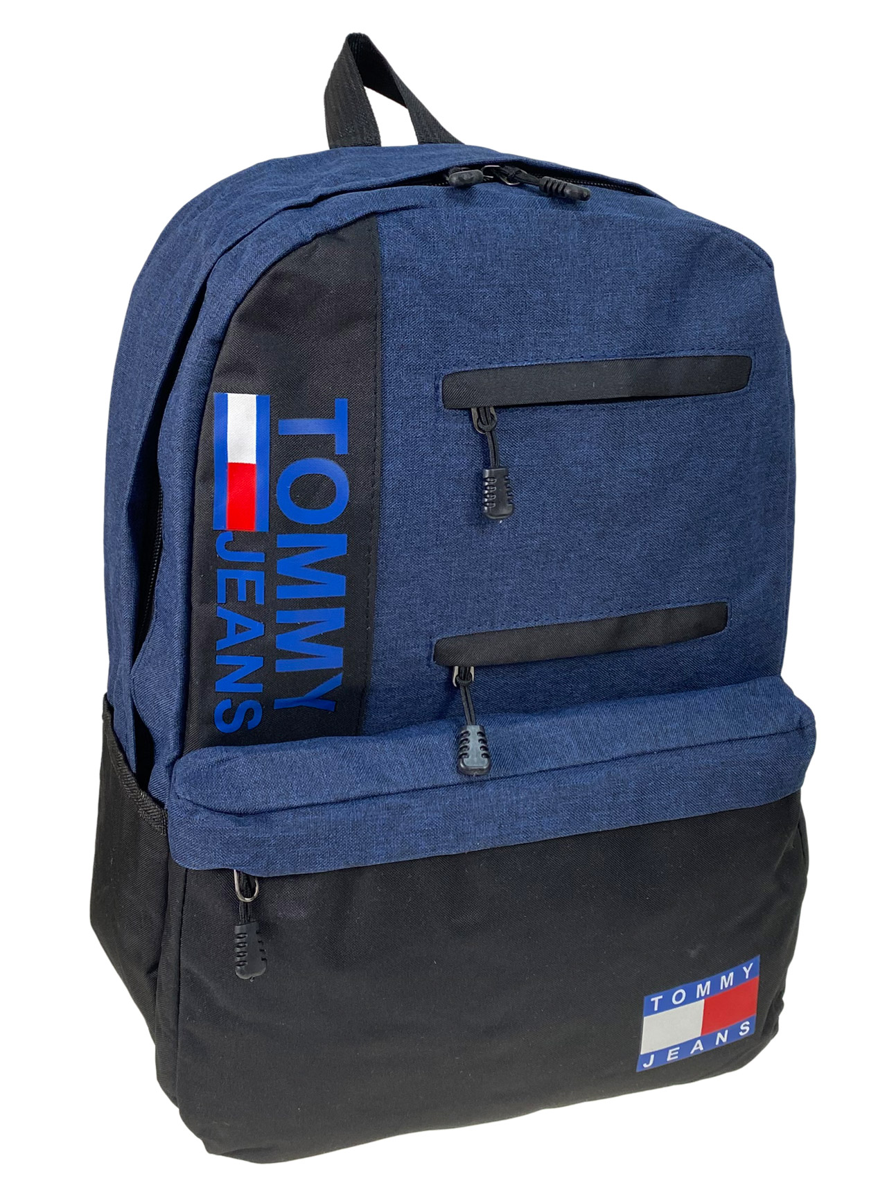 На фото 1 - Мужской  рюкзак из текстиля ,цвет синий с черным