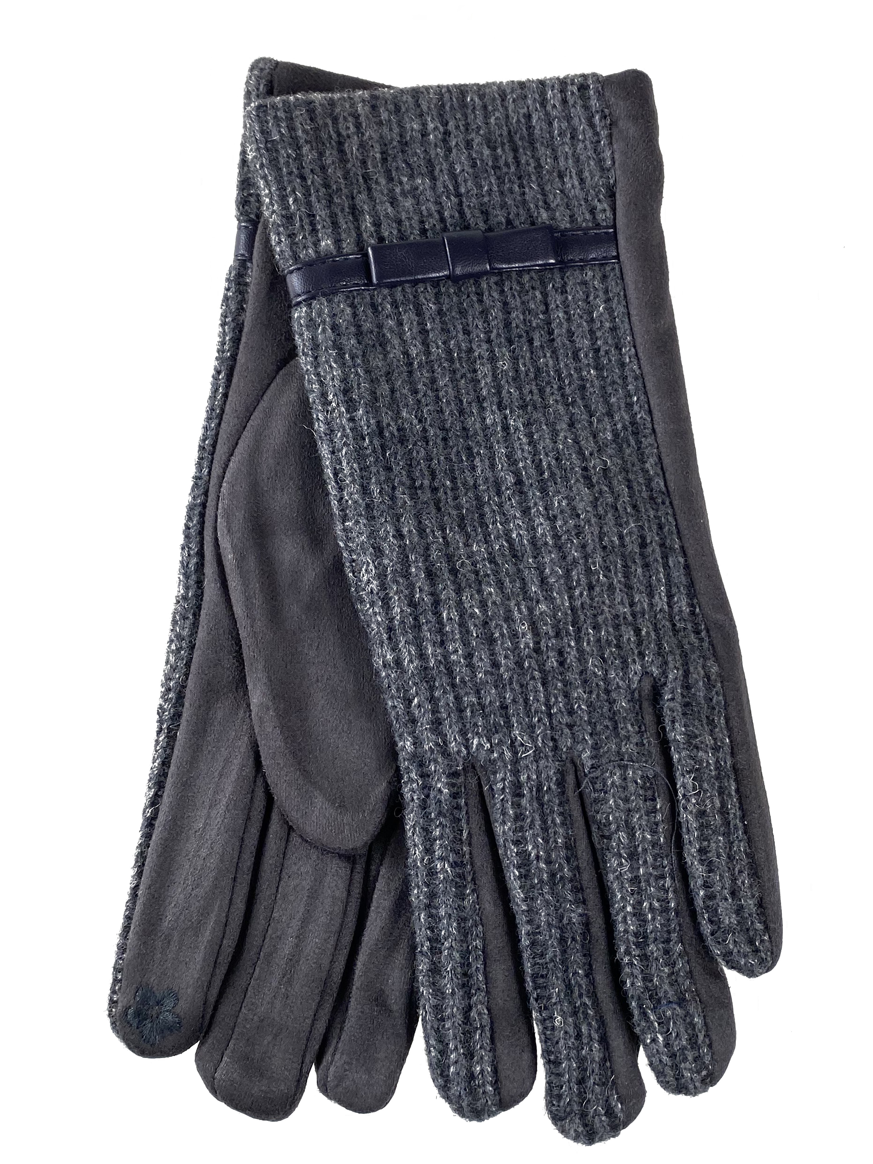 На фото 1 - Классические перчатки женские, цвет серый