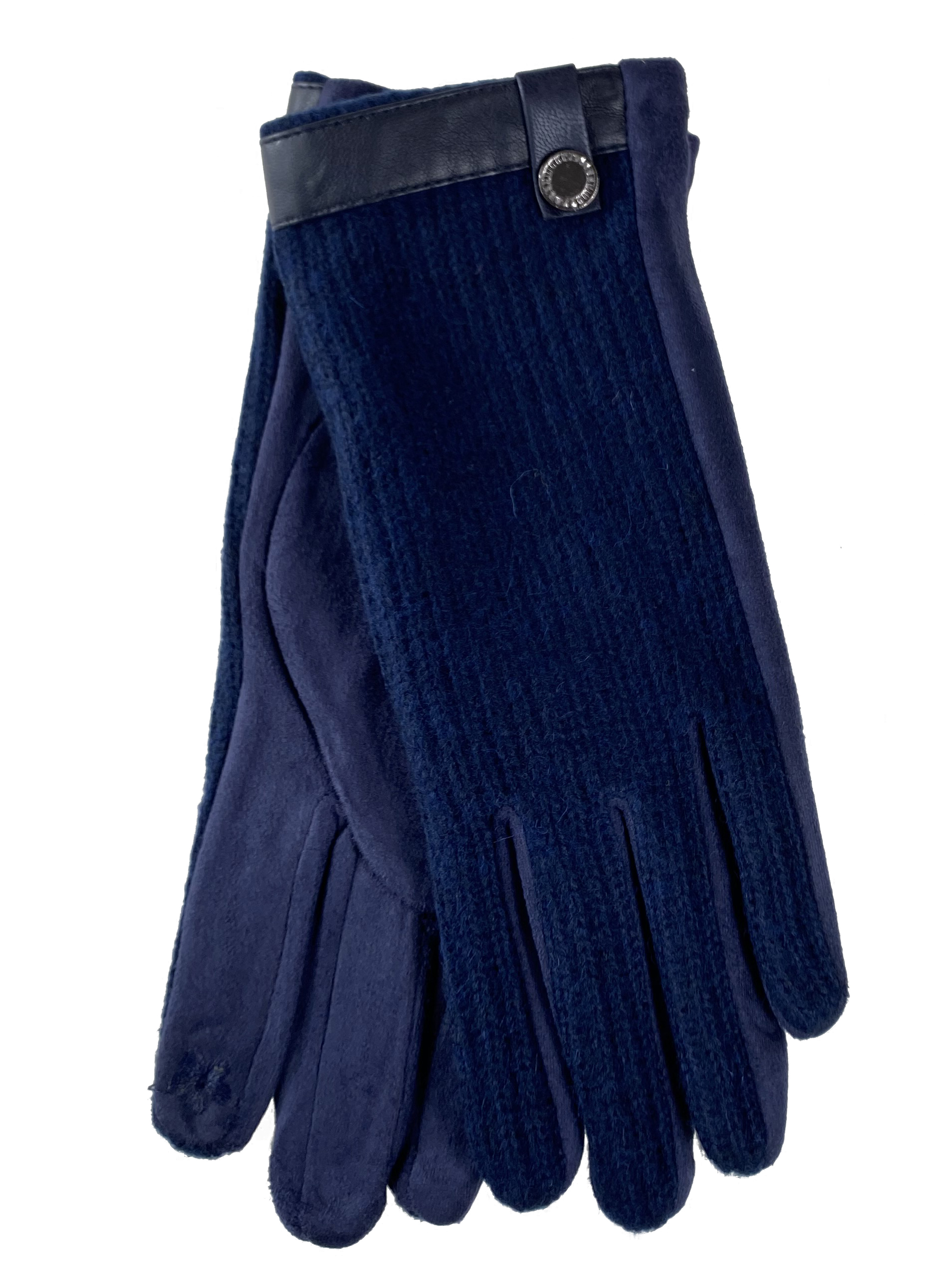 На фото 1 - Классические перчатки женские, цвет синий