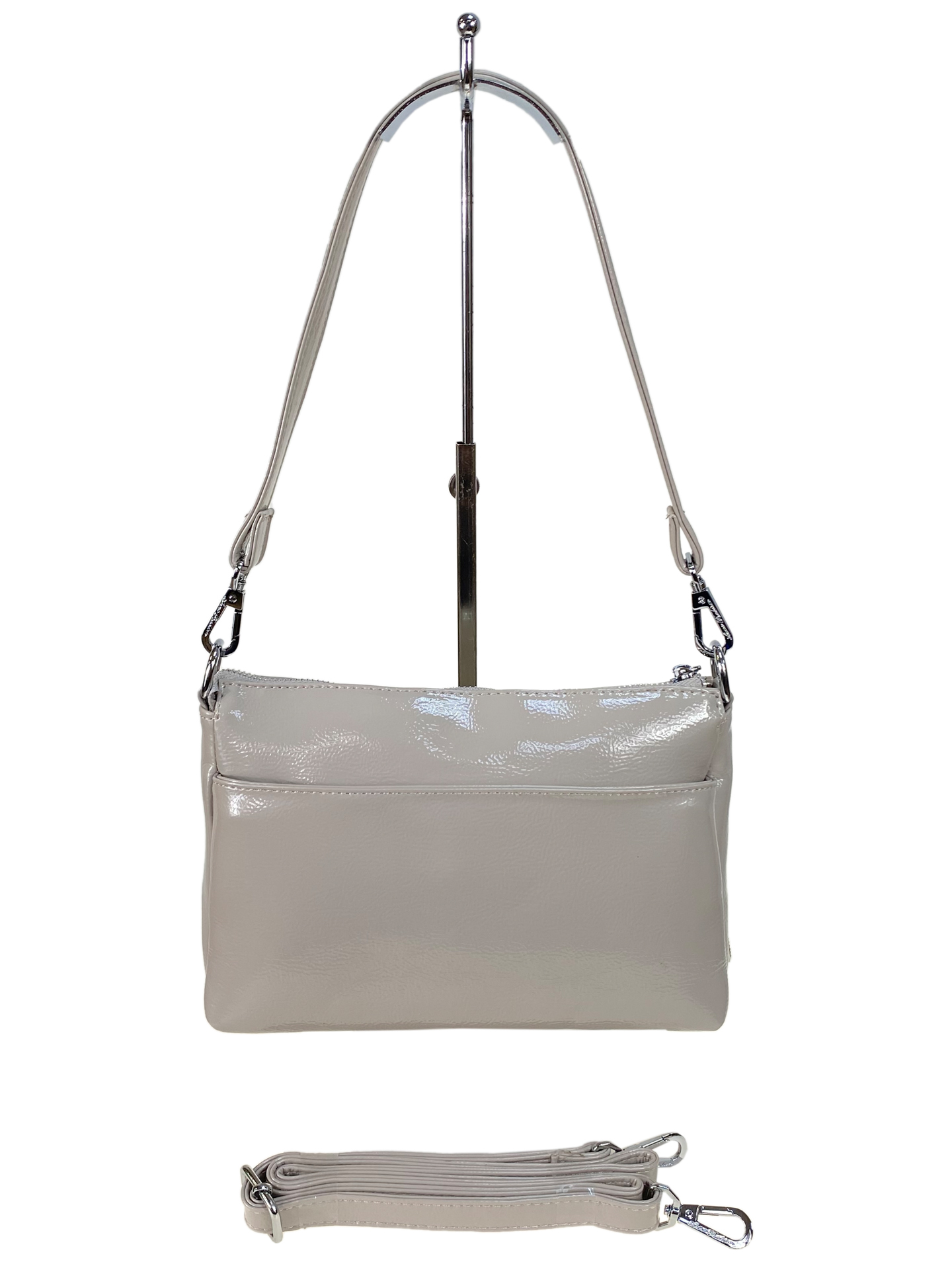 На фото 2 - Женская сумка из искусственной кожи цвет светло серый