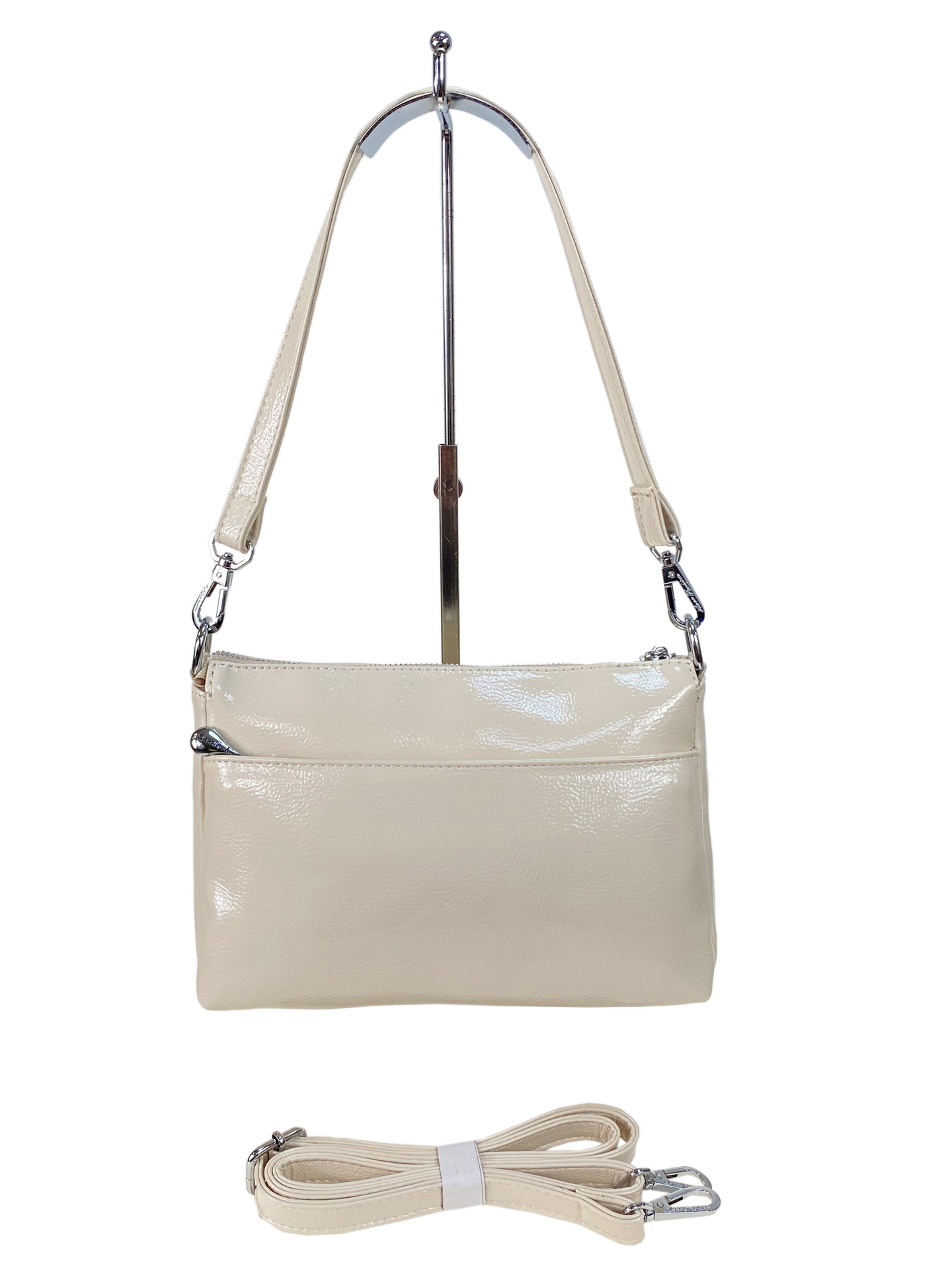 На фото 2 - Женская сумка из искусственной кожи цвет молочный