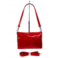 На фото 2 - Женская сумка из искусственной кожи цвет красный