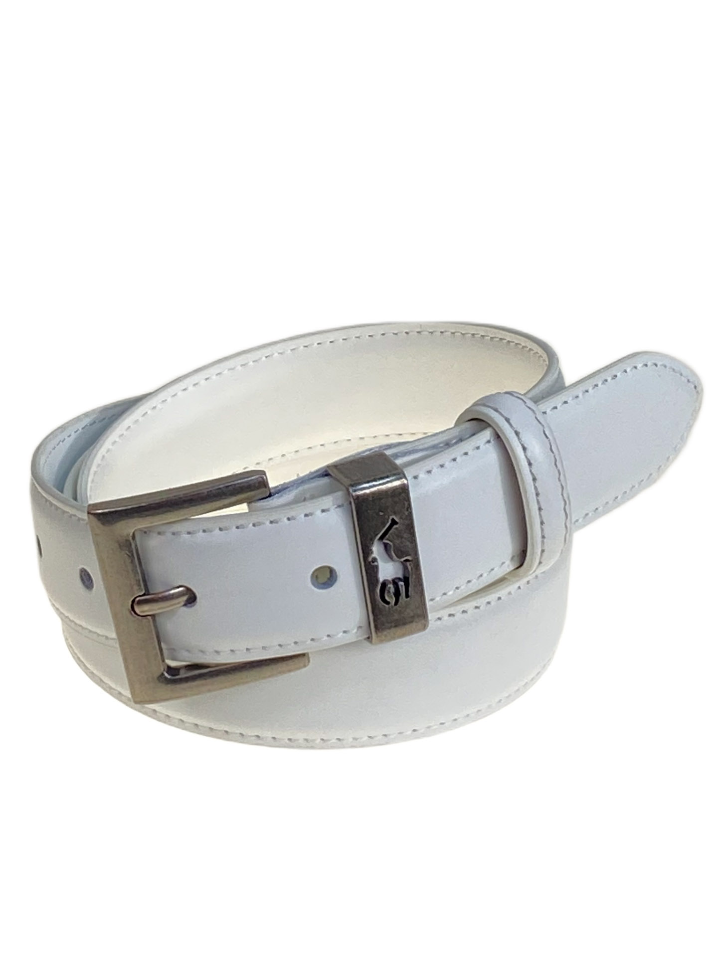 На фото 1 - Ремень женский из натуральной кожи, цвет белый