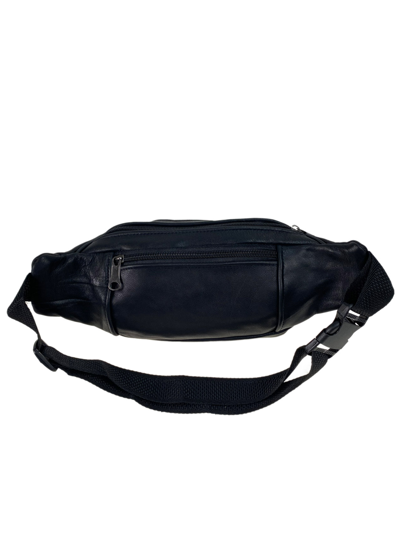 На фото 3 - Мужская сумка на пояс из натуральной кожи, цвет черный