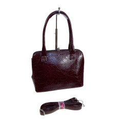 На фото 2 - Женская сумка из натуральной кожи, цвет бордовый