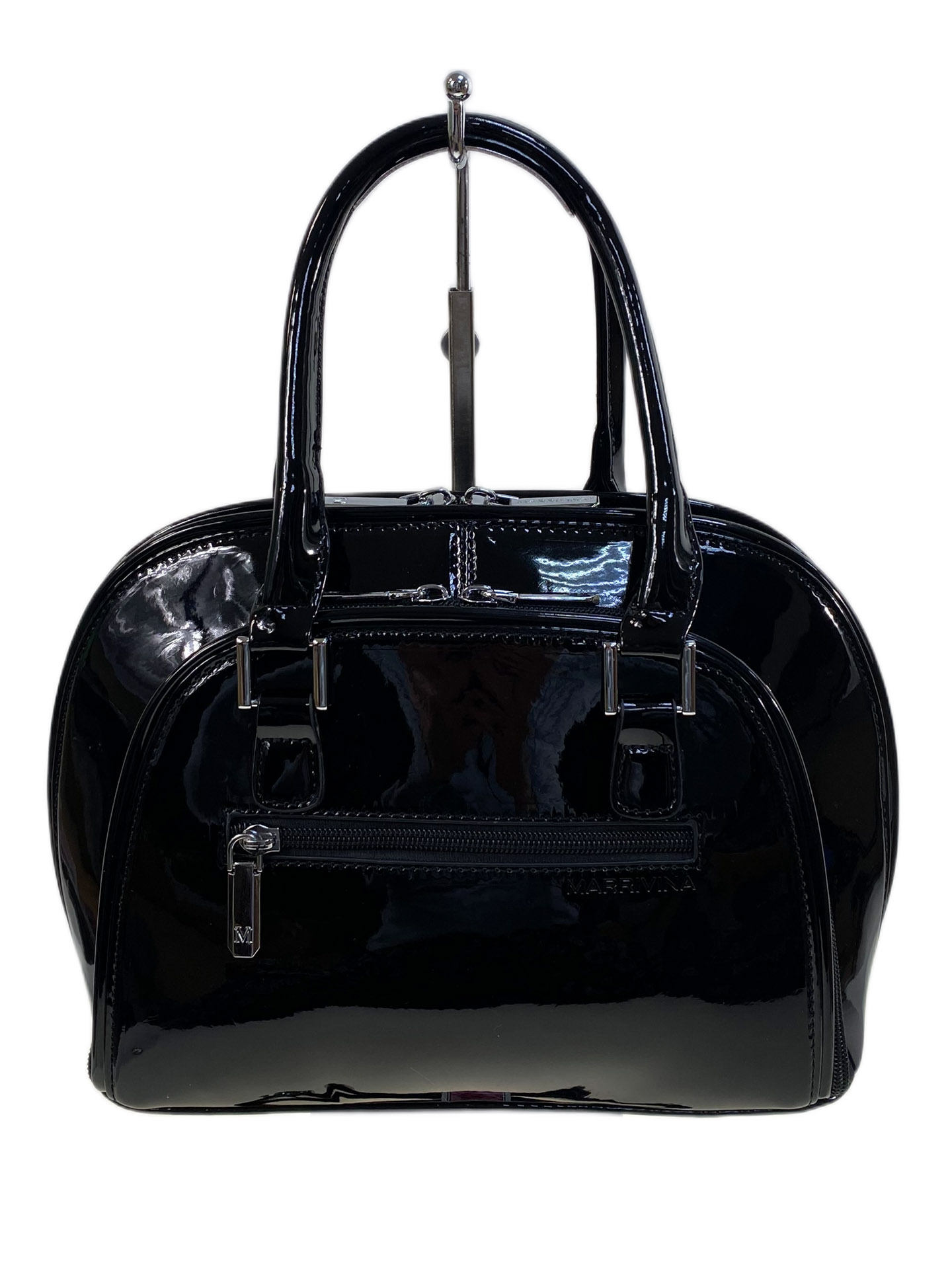 На фото 2 - Женская сумка из искусственной кожи, цвет черный