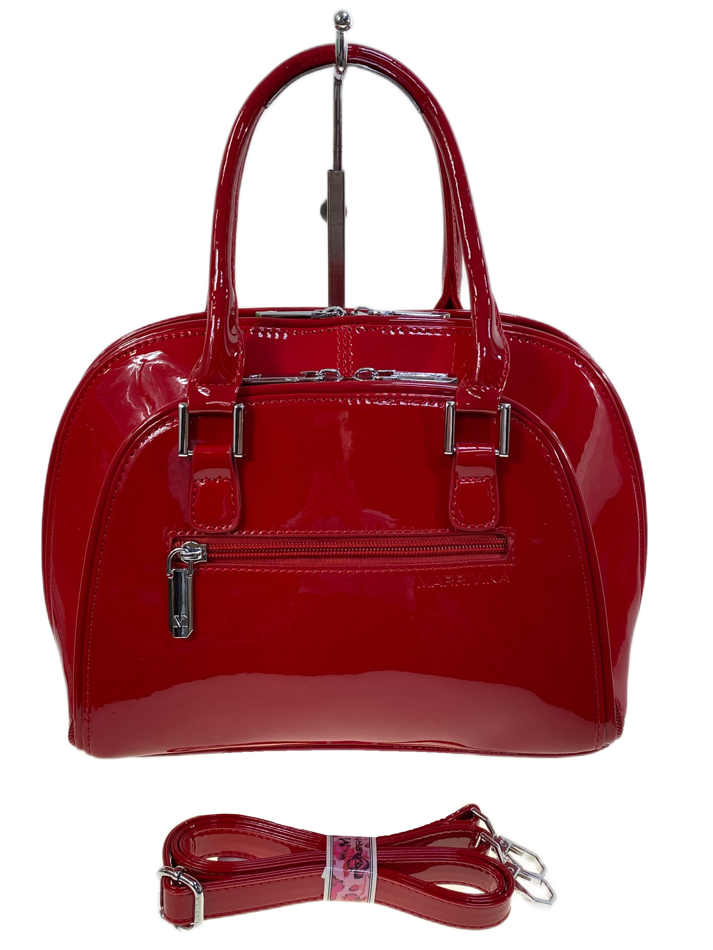 На фото 2 - Женская сумка из искусственной кожи, цвет красный