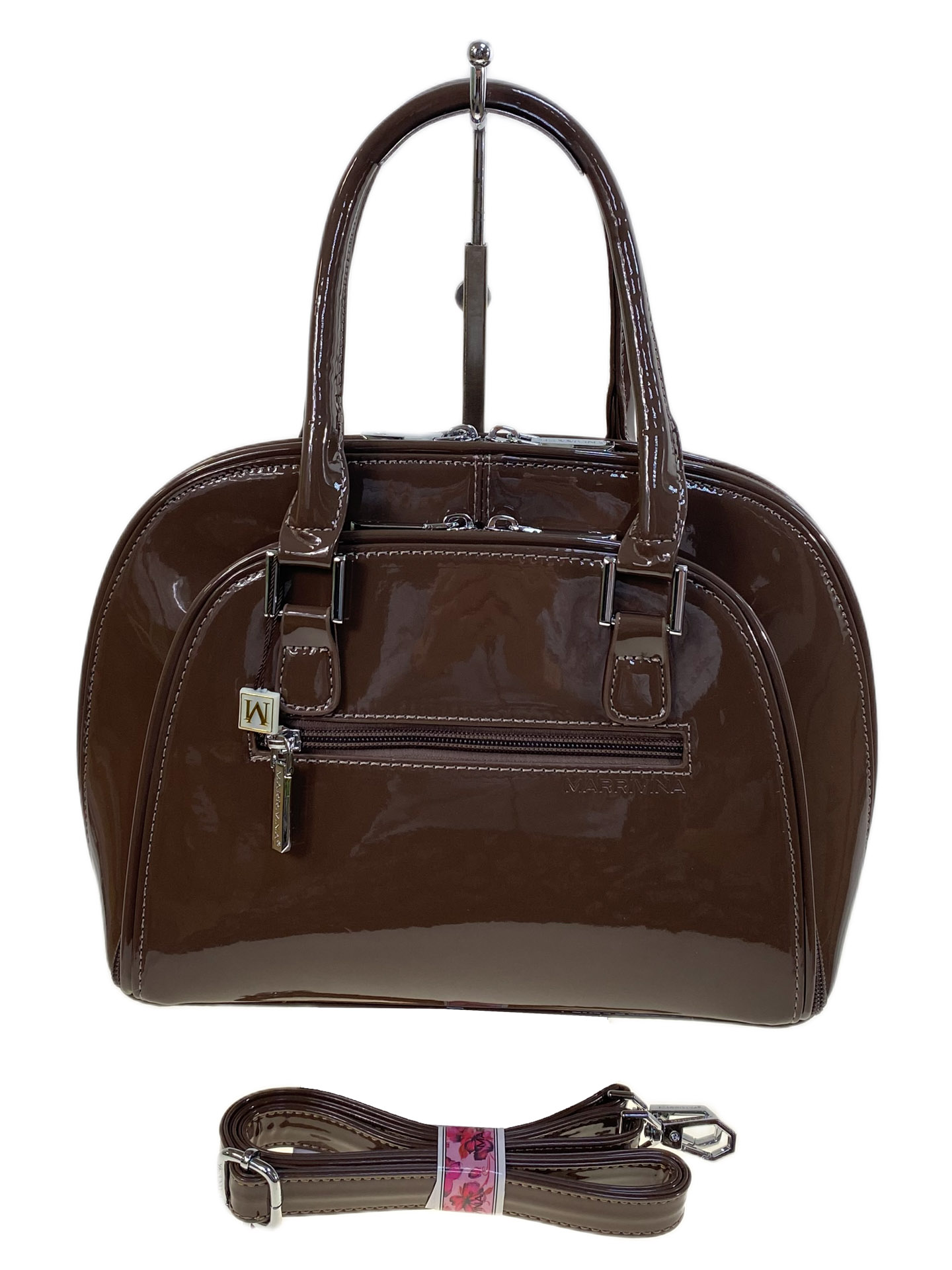 На фото 2 - Женская сумка из искусственной кожи, цвет шоколад