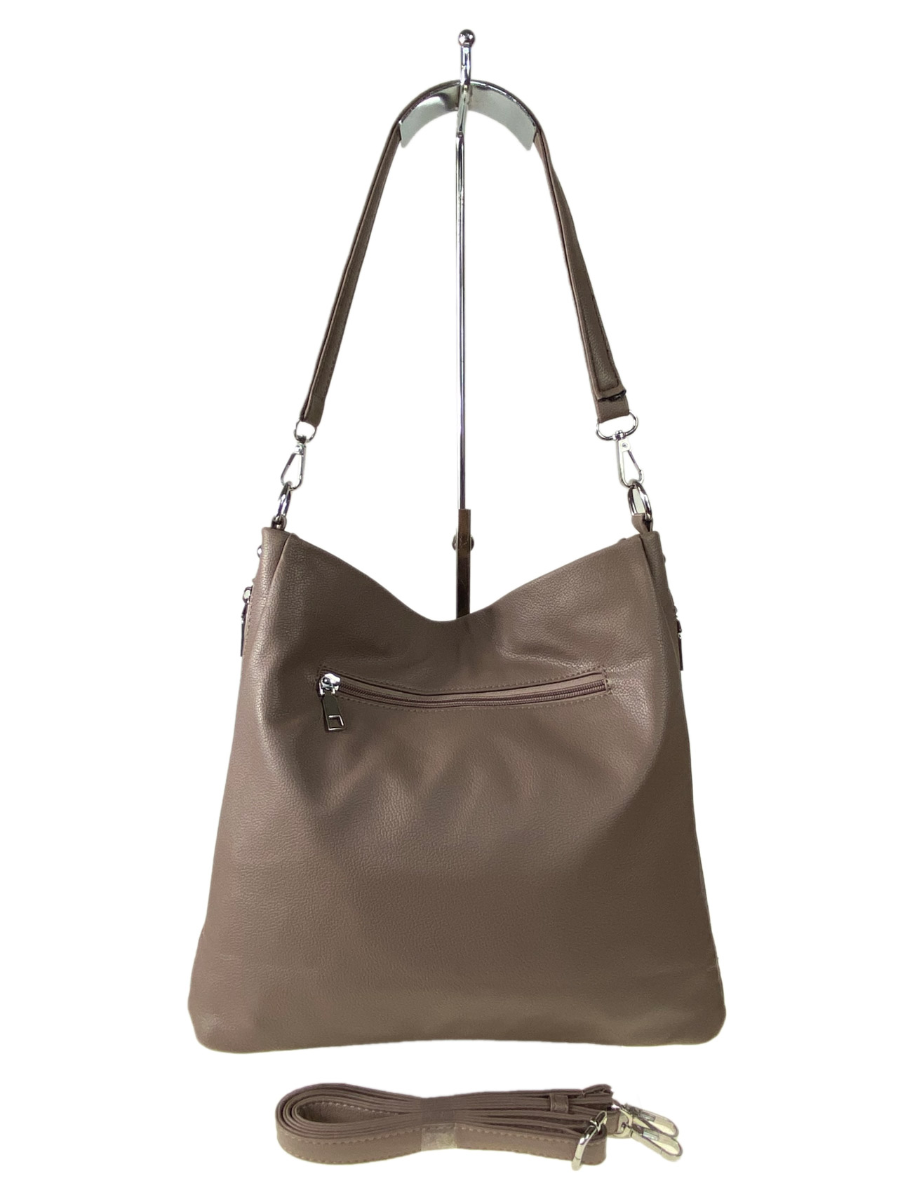 На фото 2 - Женская сумка из искусственной кожи, цвет  пудра