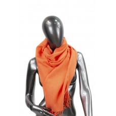 На фото 1 - Шарф-палантин из шерсти и хлопка, цвет оранжевый
