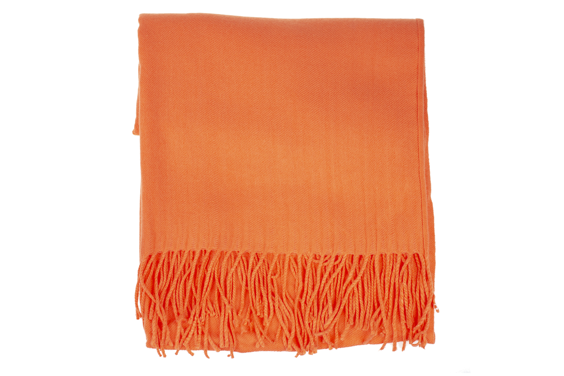 На фото 2 - Шарф-палантин из шерсти и хлопка, цвет оранжевый