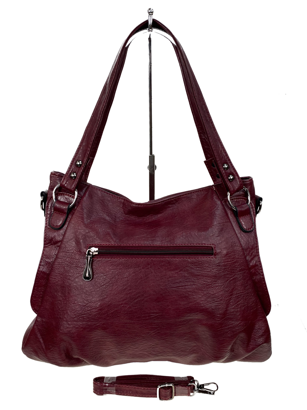 На фото 2 - Женская сумка  из искусственной кожи, цвет бордовый