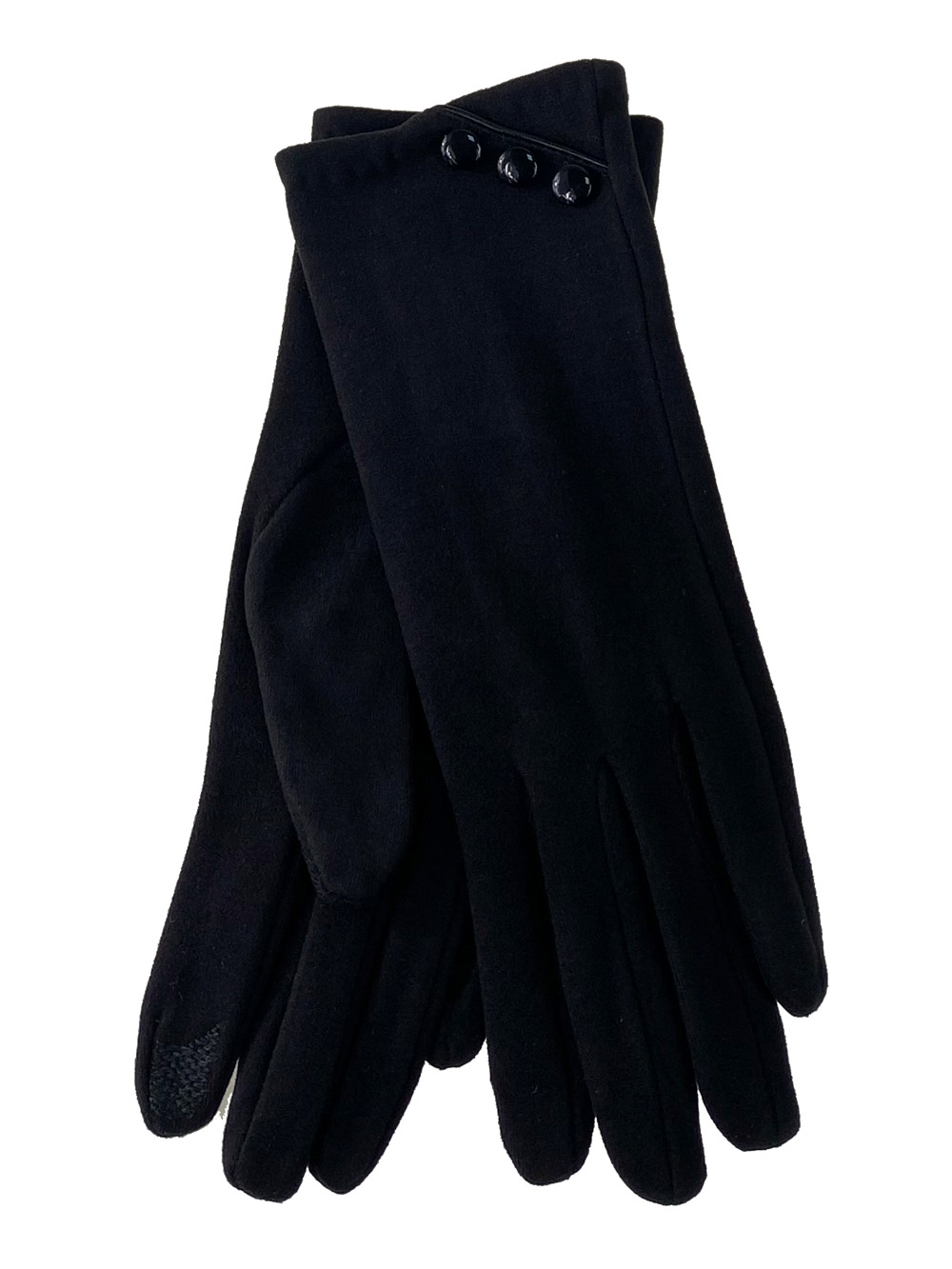 На фото 1 - Демисезонные женские перчатки из велюра, цвет чёрный