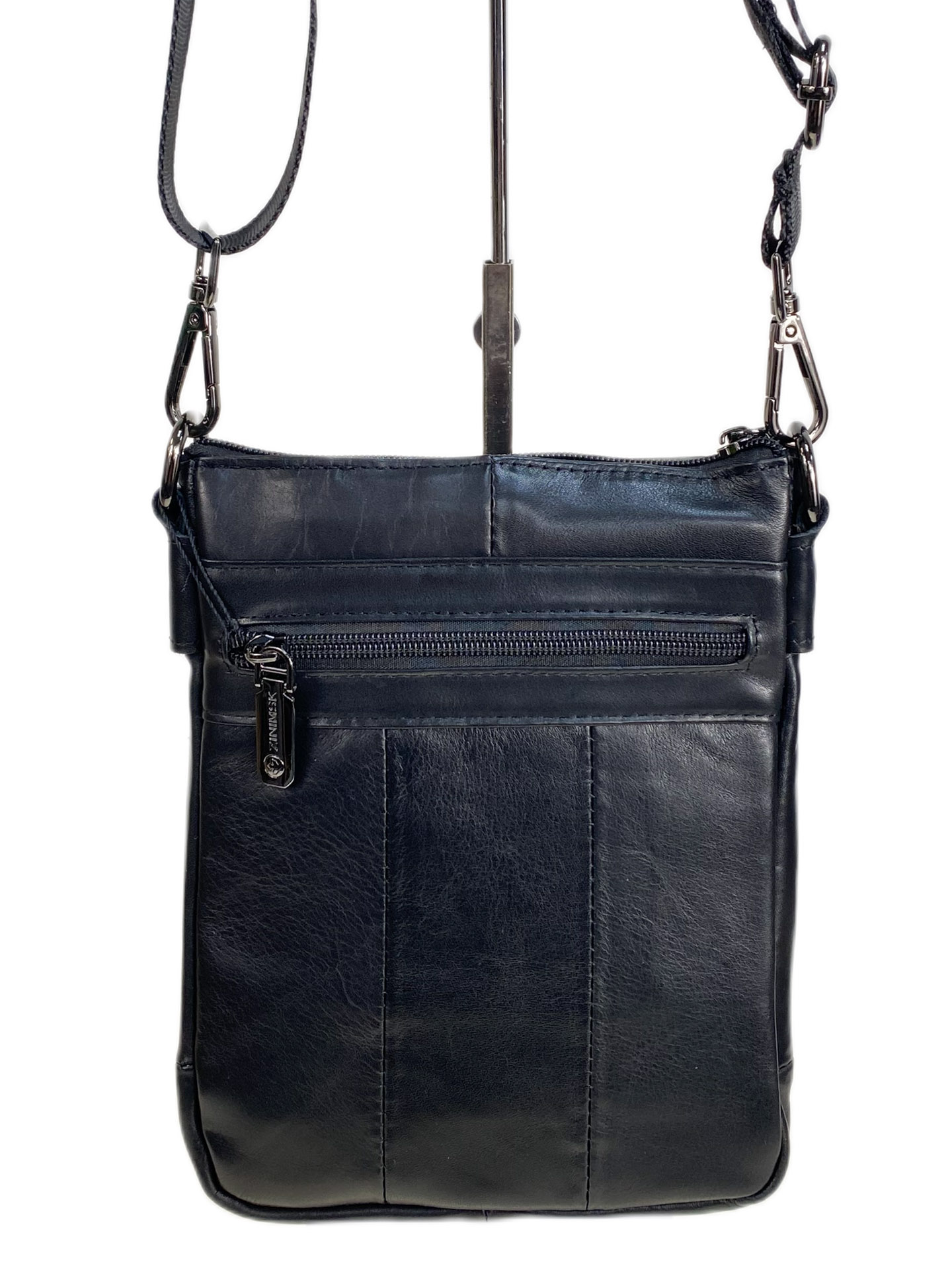 На фото 2 - Сумка мужская из натуральной кожи, цвет черный