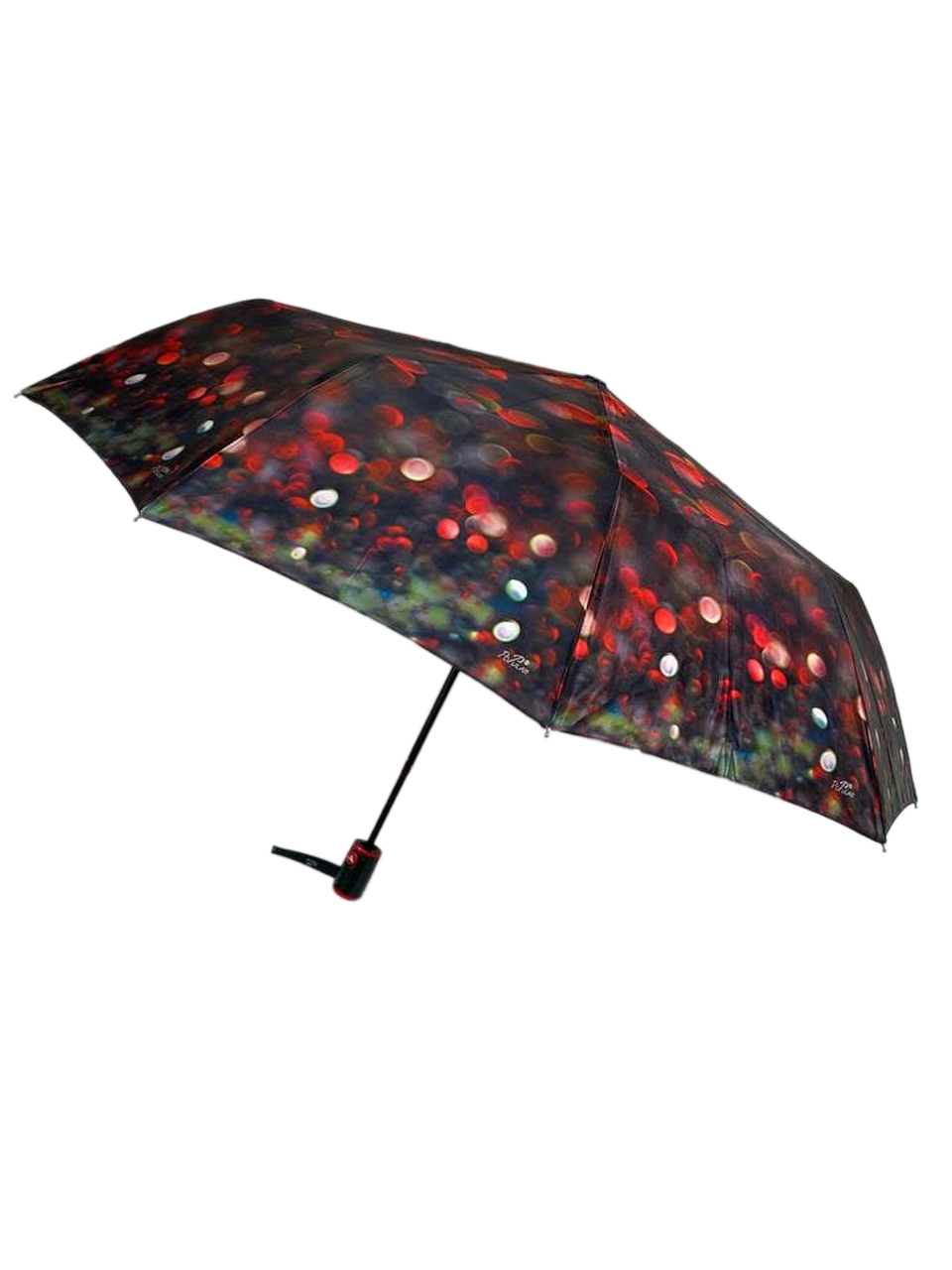 На фото 1 - Зонт женский полуавтомат с принтом, мультицвет