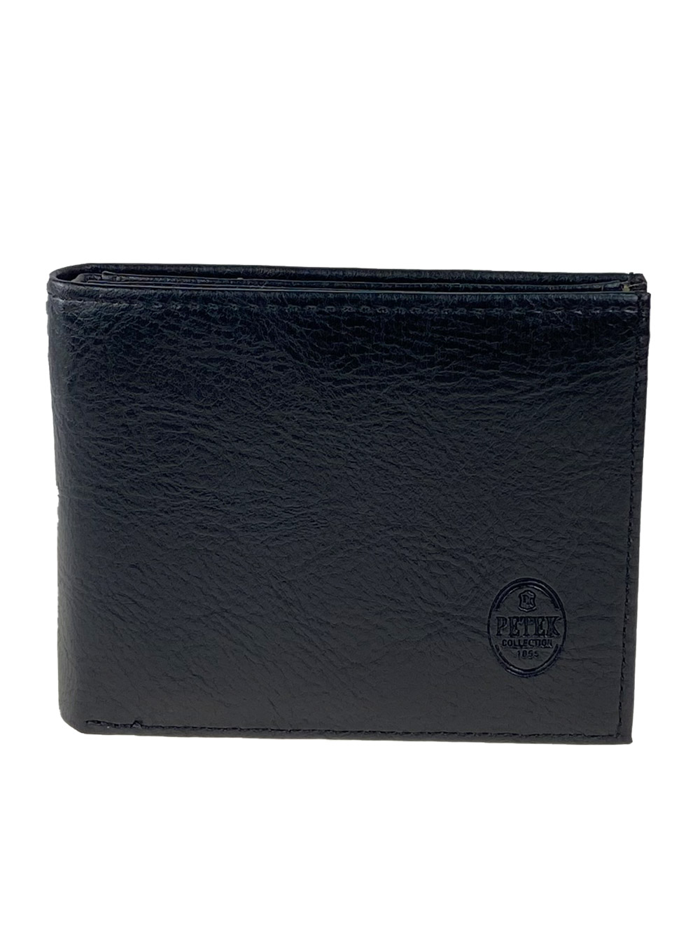 На фото 1 - Мужской чёрный кошелёк из натуральной кожи с зажимом