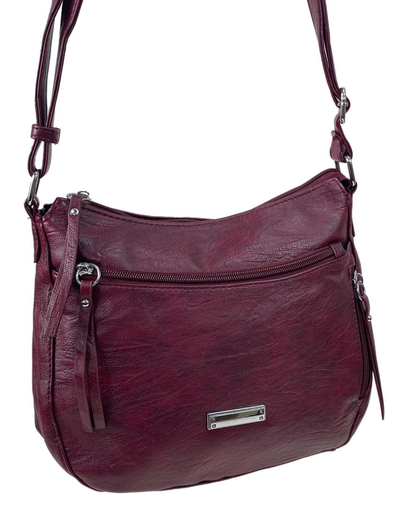 На фото 3 - Женская сумка  из искусственной кожи, цвет бордовый