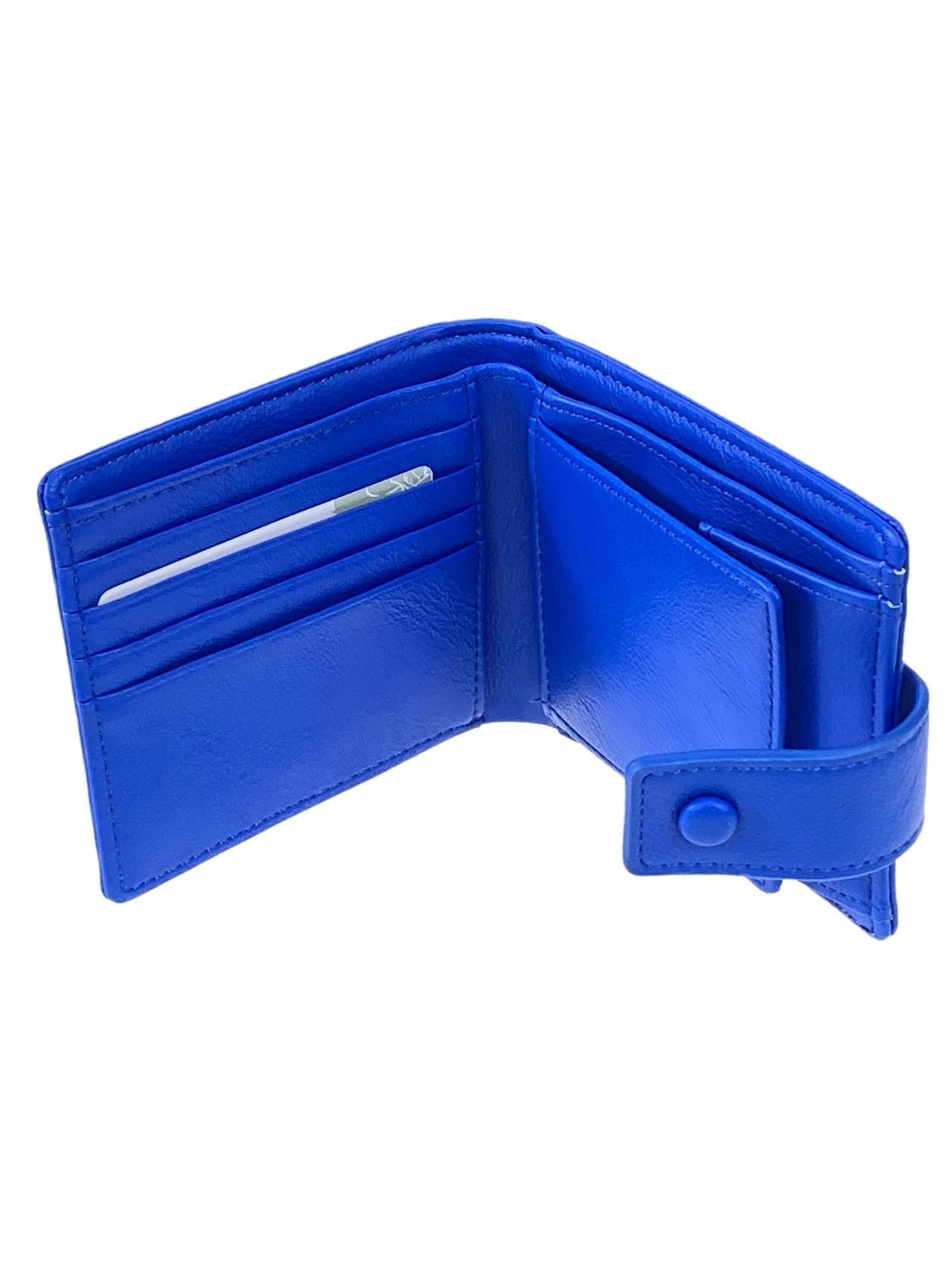 На фото 2 - Женский кошелек из искусственной кожи, цвет голубой