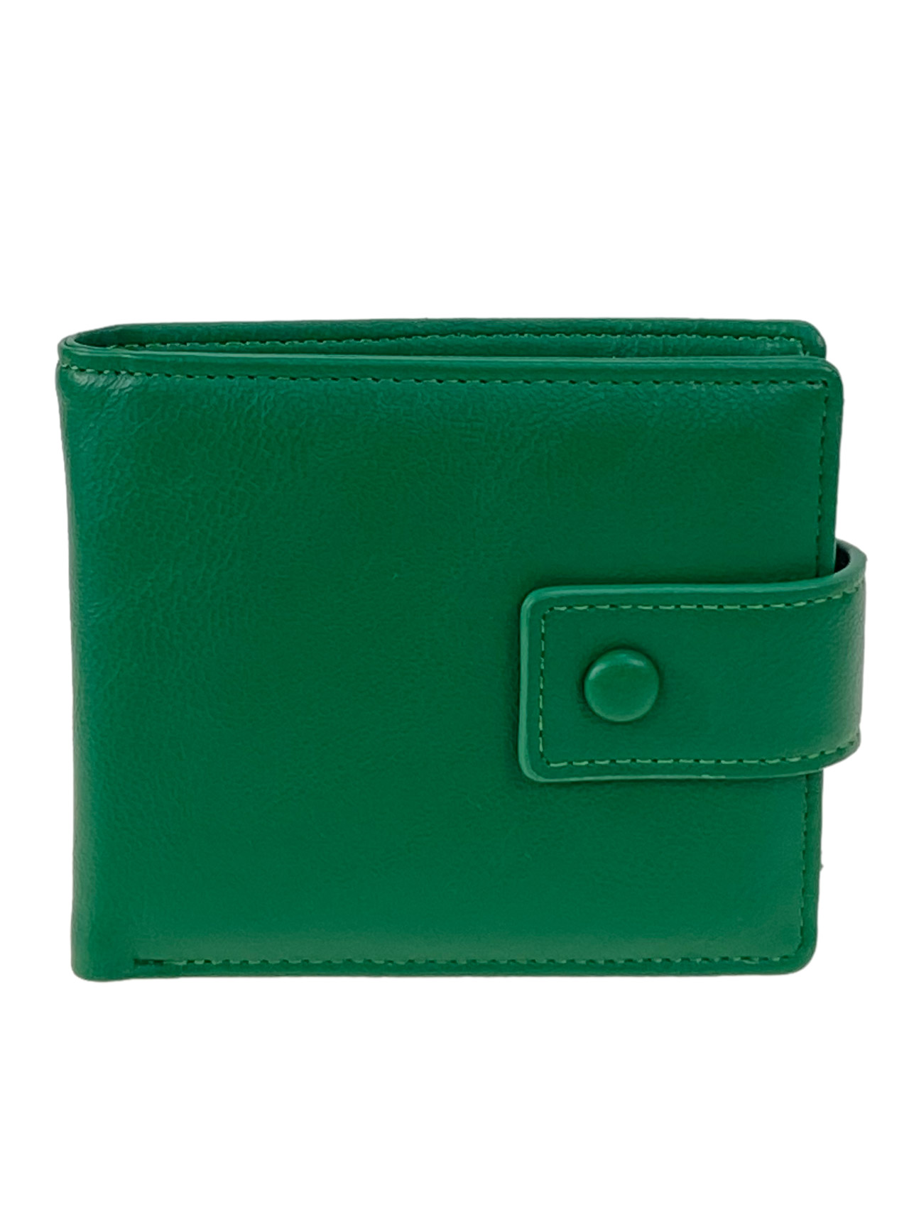 На фото 1 - Женский кошелек из искусственной кожи, цвет зеленый