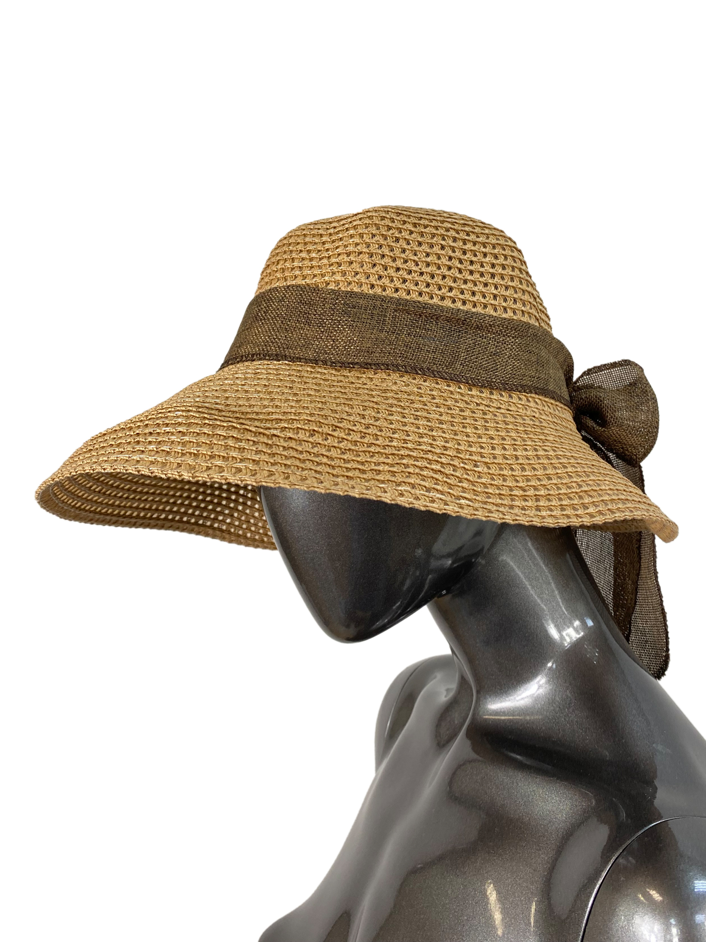 На фото 1 - Летняя женская шляпа, цвет крафт