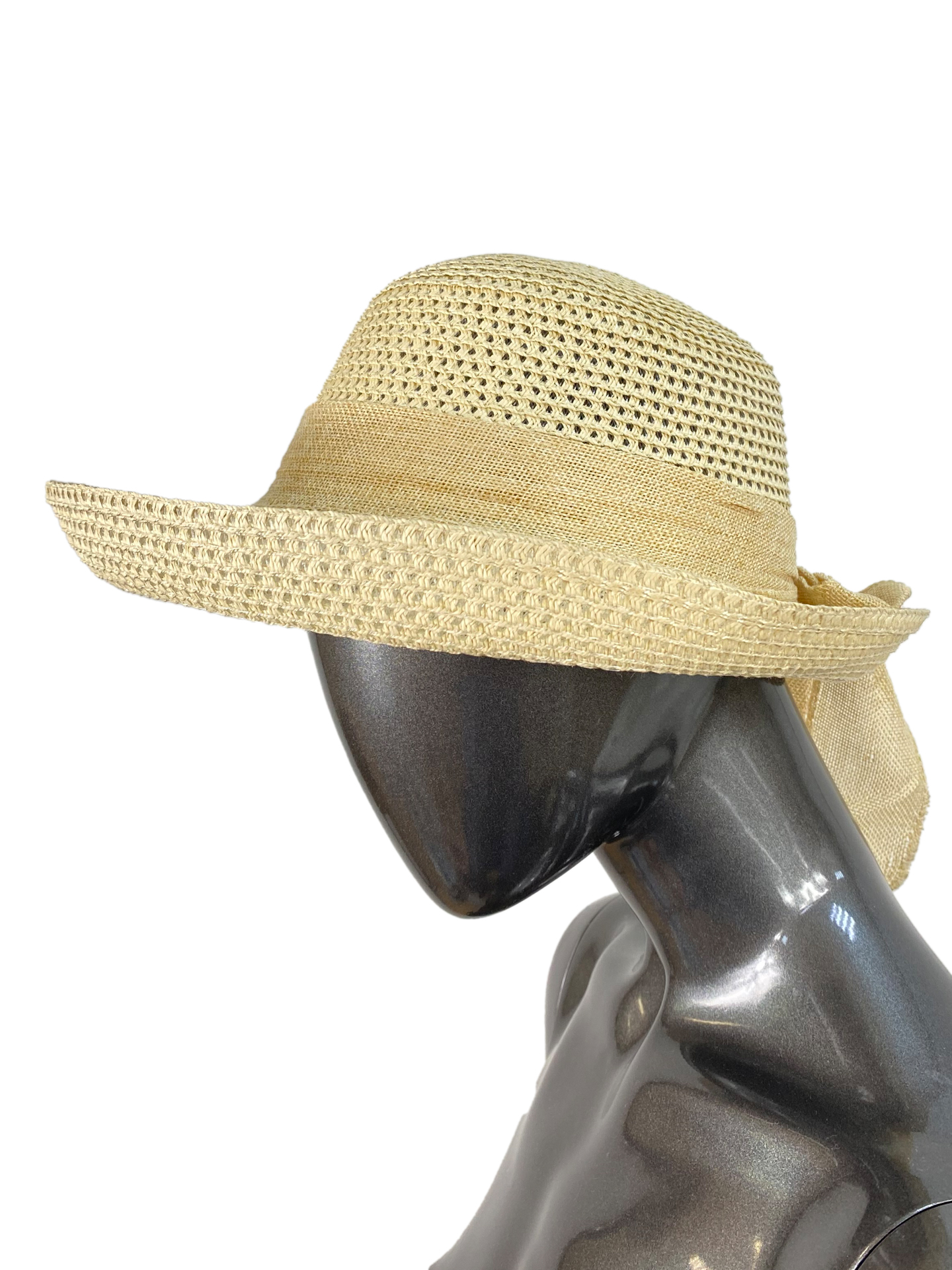 На фото 1 - Летняя женская шляпа, цвет  светло бежевый