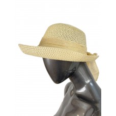 На фото 1 - Летняя женская шляпа, цвет  светло бежевый