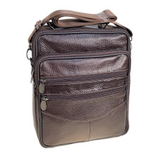 На фото 1 - Сумка мужская  из натуральной кожи, цвет коричневый