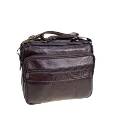 На фото 1 - Сумка мужская из натуральной кожи, цвет коричневый