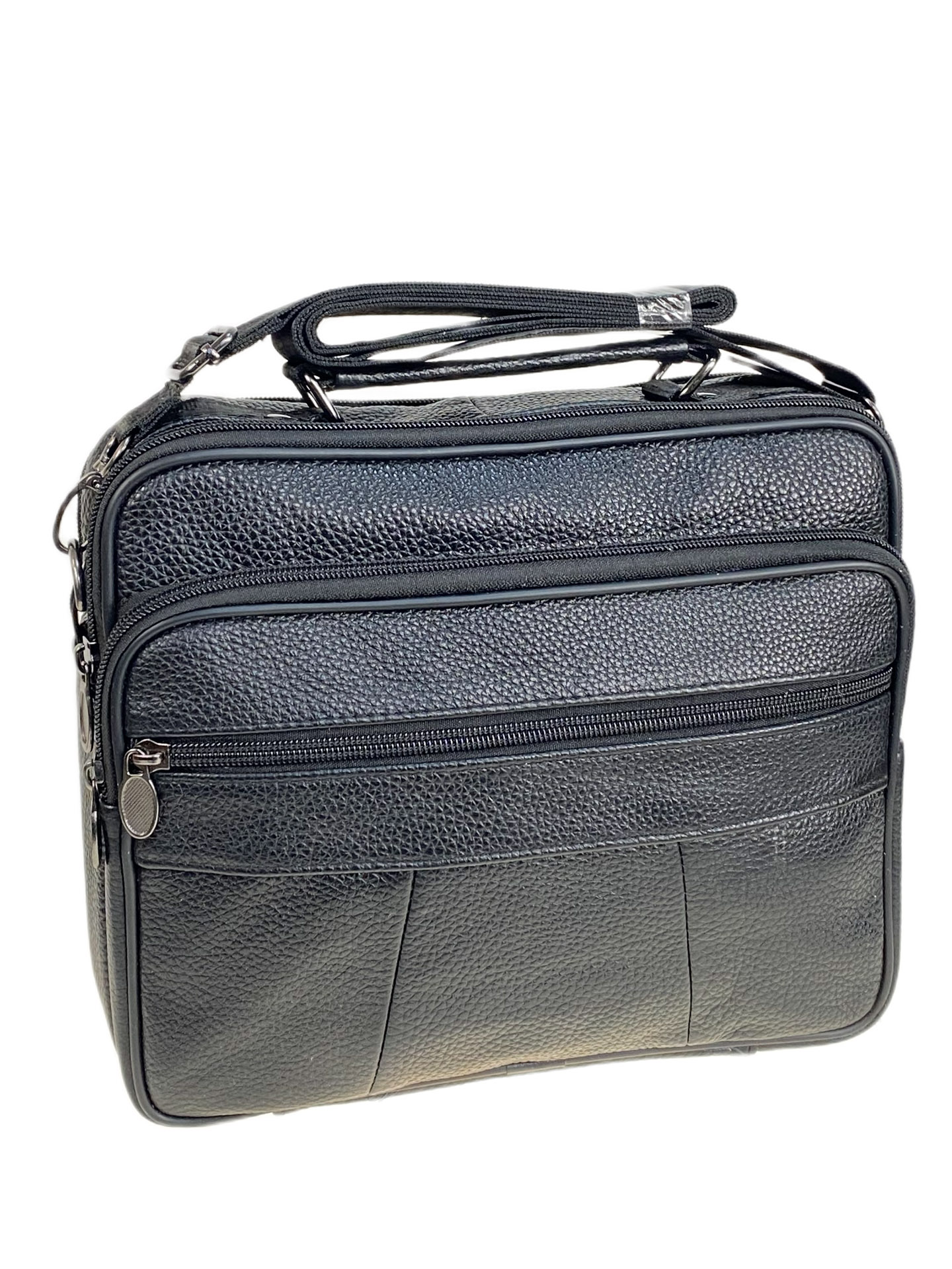 На фото 1 - Сумка мужская  из натуральной кожи, цвет черный