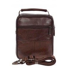 На фото 3 - Кожаная мужская сумка для документов, цвет коричневый