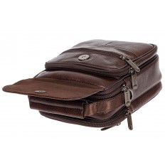 На фото 4 - Кожаная мужская сумка для документов, цвет коричневый